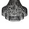 Hello Honey® 23.4" Black Metal, Rattan & Wood Bead Chandelier
